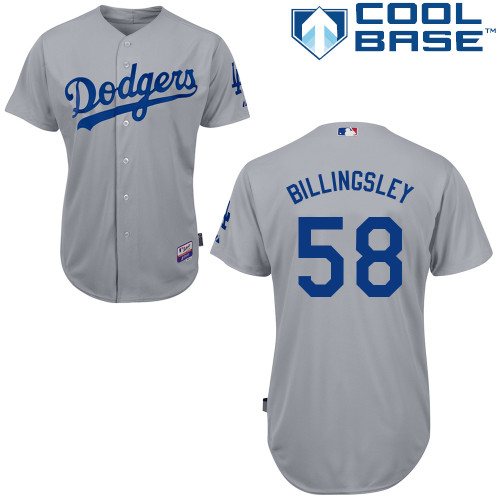 Chad Billingsley #58 Youth Baseball Jersey-L A Dodgers Authentic 2014 Alternate Road Gray Cool Base MLB Jersey